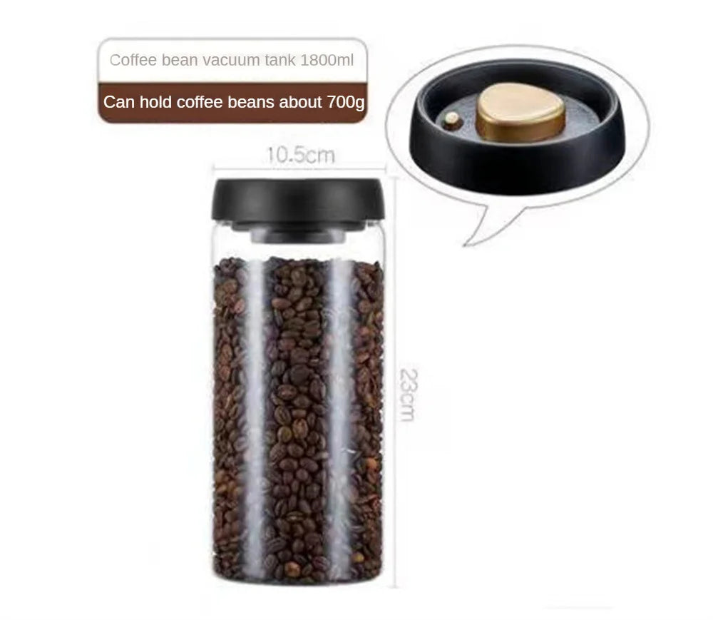 MYVIT vacuum-sealed glass food storage jar for coffee beans