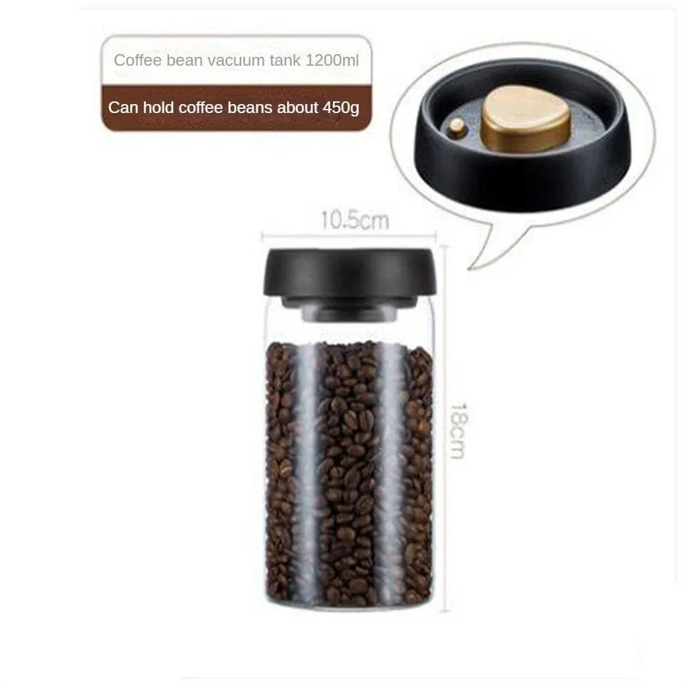 MYVIT vacuum-sealed glass food storage jar for coffee beans