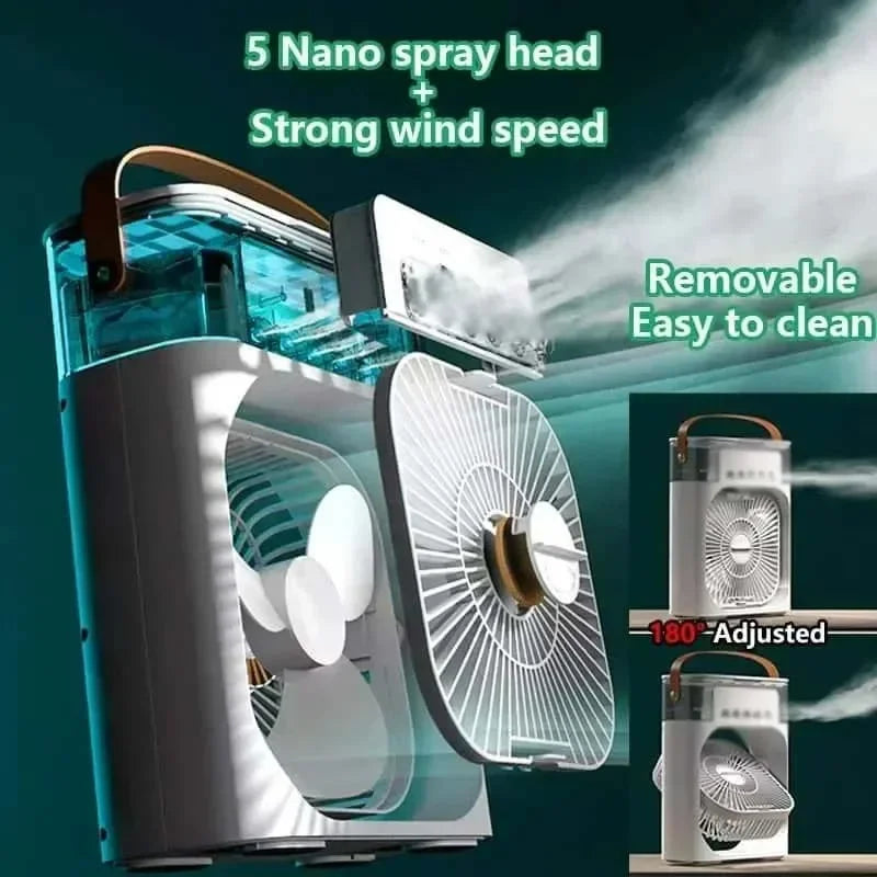 Xiaomi 3-in-1 Portable Air Conditioner Fan with LED Light and Humidifier – Eco-Friendly Personal Cooling