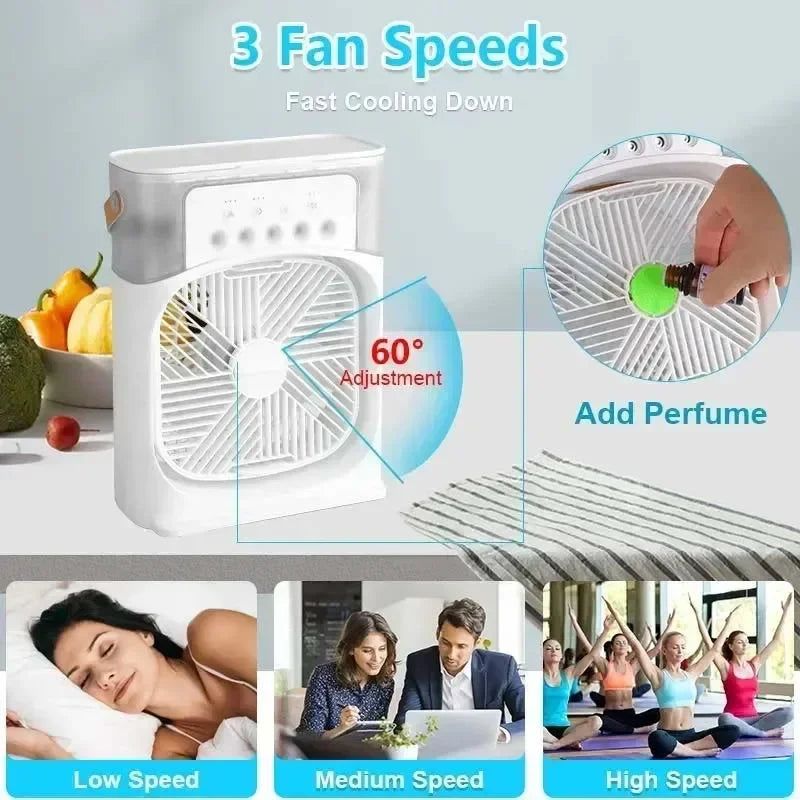 Xiaomi 3-in-1 Portable Air Conditioner Fan with LED Light and Humidifier – Eco-Friendly Personal Cooling