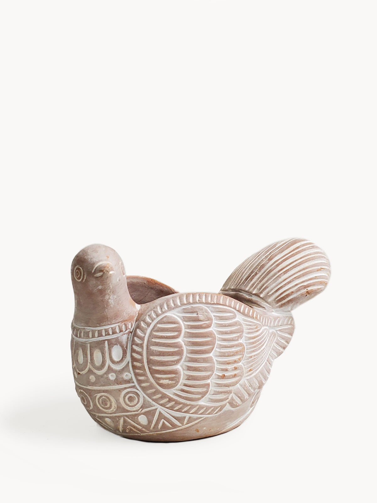 Eco-friendly Terracotta Pot - Turtle Dove, unique animal-shaped planter made from natural materials, sustainably handmade.
