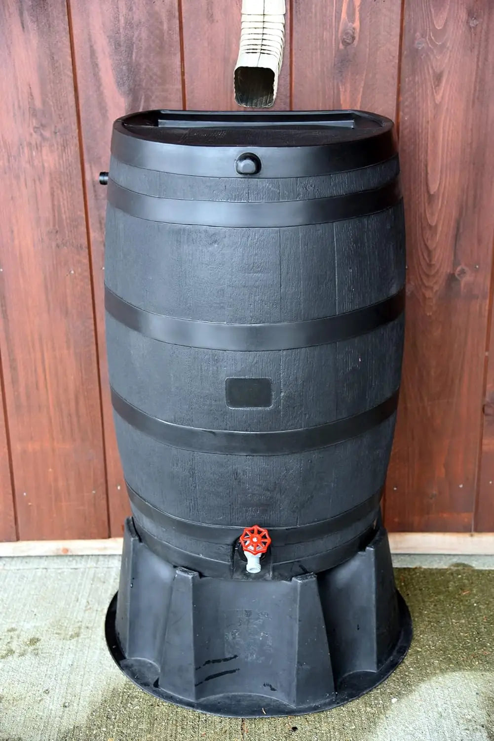 EcoNest Kitchen 50-Gallon Rain Water Collection Barrel in Black