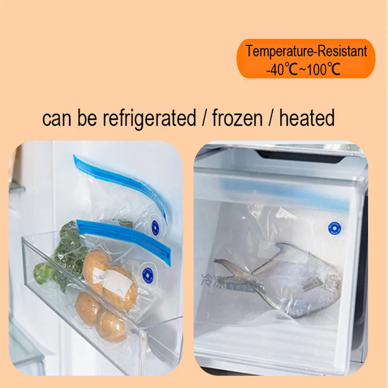 EcoNest Kitchen Vacuum Sealed Food Storage Bags - Reusable Compressed Air Packaging