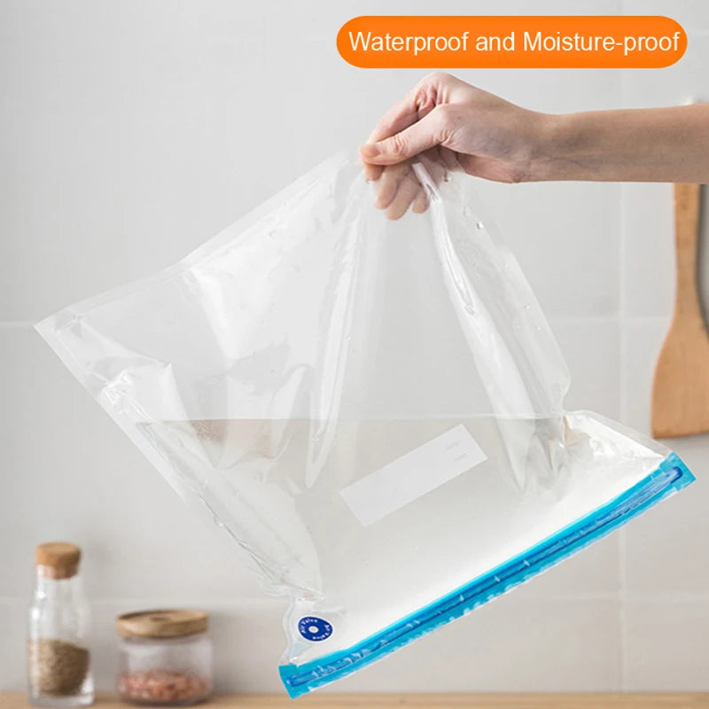 EcoNest Kitchen Vacuum Sealed Food Storage Bags - Reusable Compressed Air Packaging
