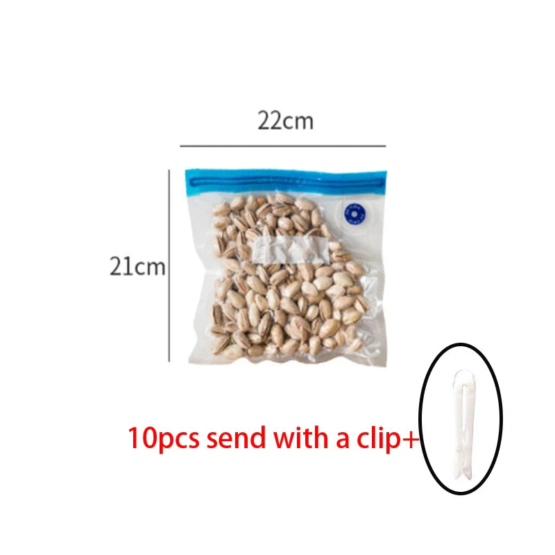 EcoNest Kitchen Vacuum Sealed Food Storage Bags - Reusable Compressed Air Packaging