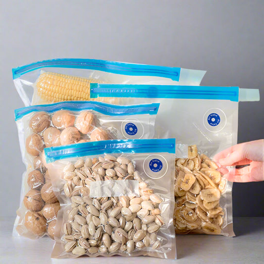 EcoNest Kitchen Vacuum Sealed Food Storage Bags - Reusable Compressed Air Packaging