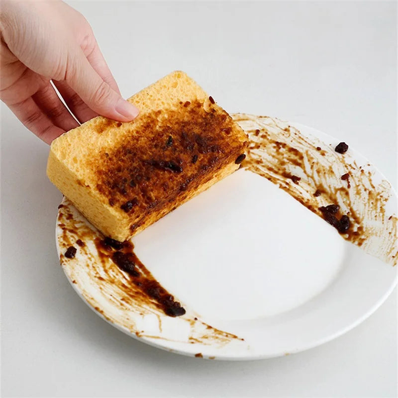EcoNest Kitchen compostable dish sponge made of wood pulp and silicone, ideal for eco-friendly cleaning.