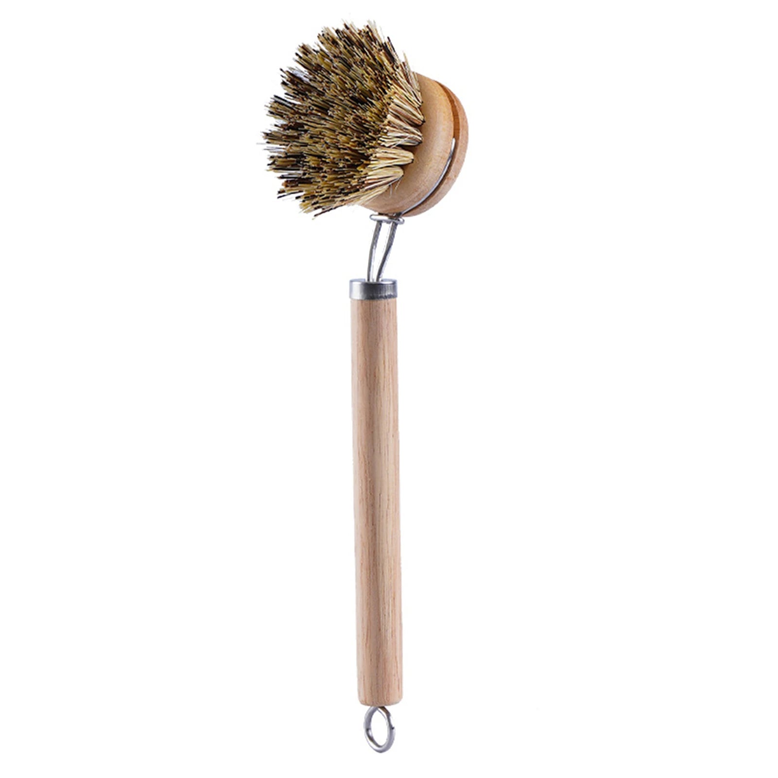 EcoNest Kitchen replaceable dish brush with a wooden handle, perfect for effective kitchen cleaning and stain removal.