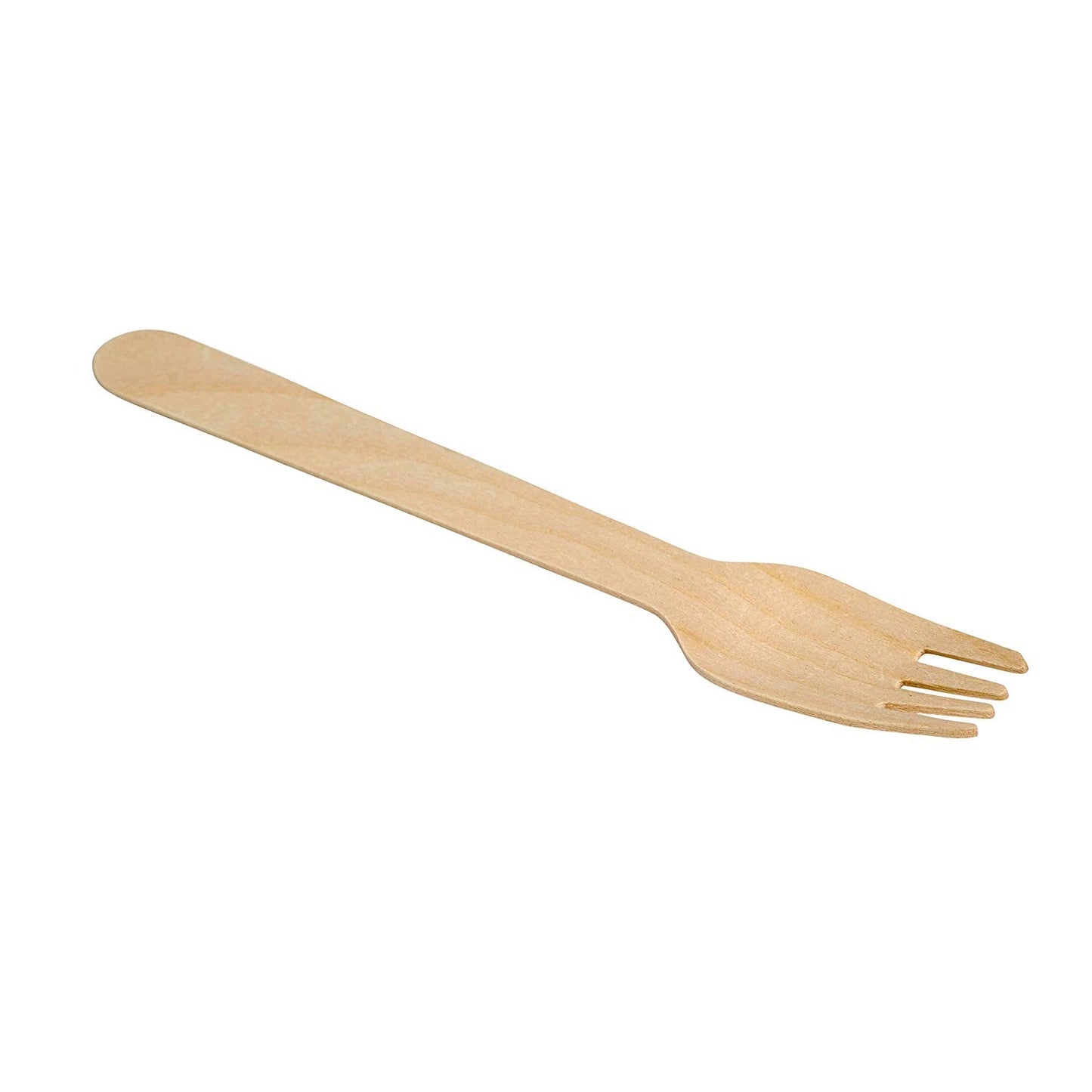 6 Inch Biodegradable Wooden Cutlery Forks. A wonderful alternative to plastic spoons and forks, compostable and made from environmentally friendly and sustainable birchwood.