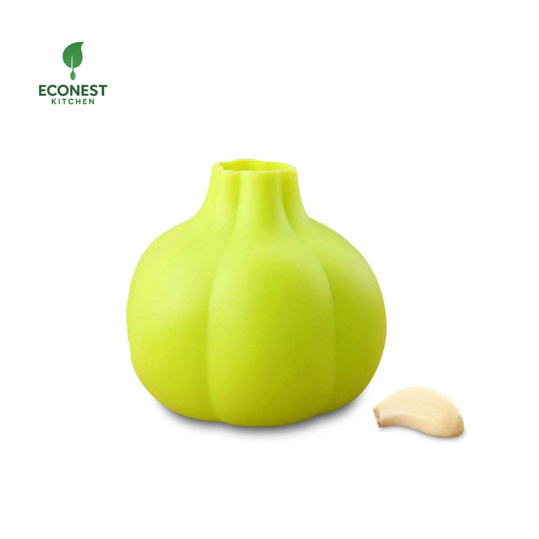 Green kitchen product with a small white object on a white background, featuring the Econest Kitchen logo.