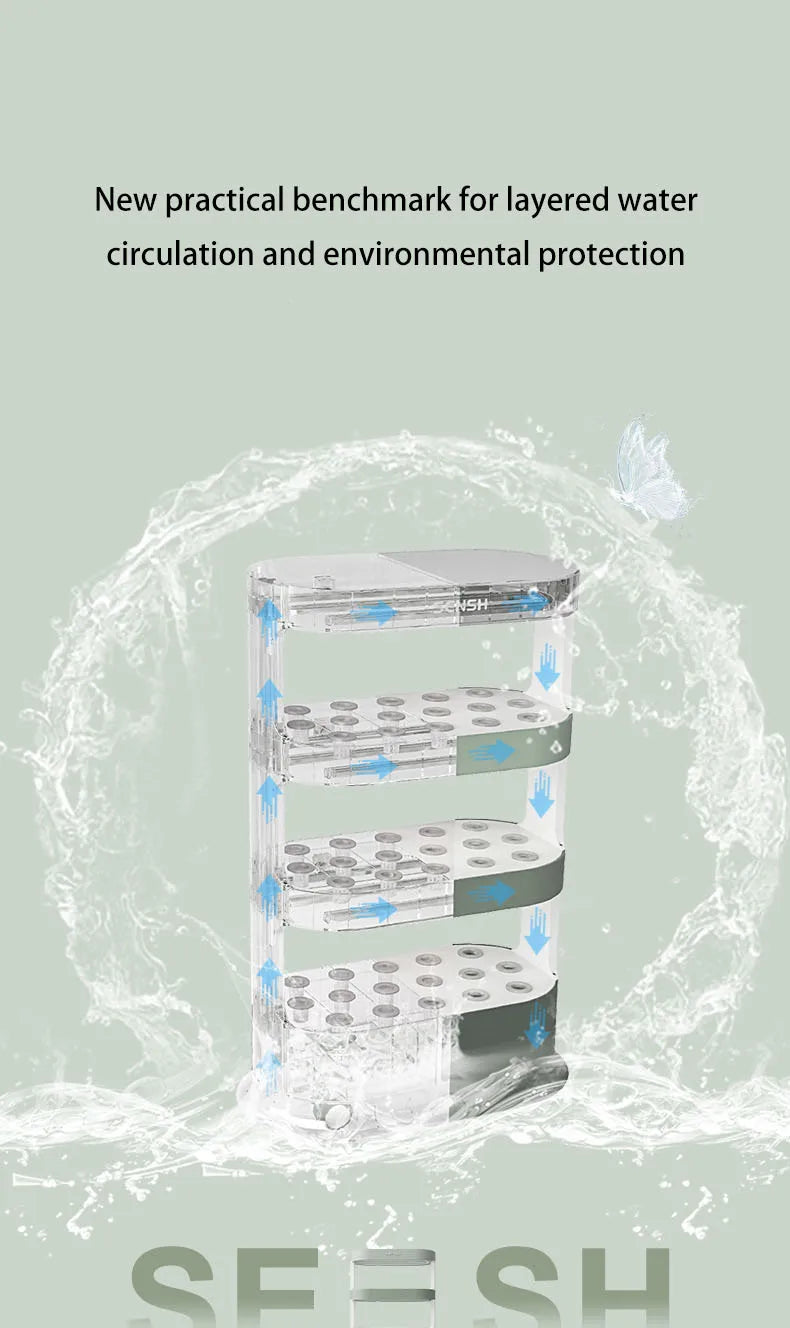 MDNG Multi-Layer Hydroponics Growing System - Smart indoor planter for vegetables, made from durable glass fiber and plastic raw materials.