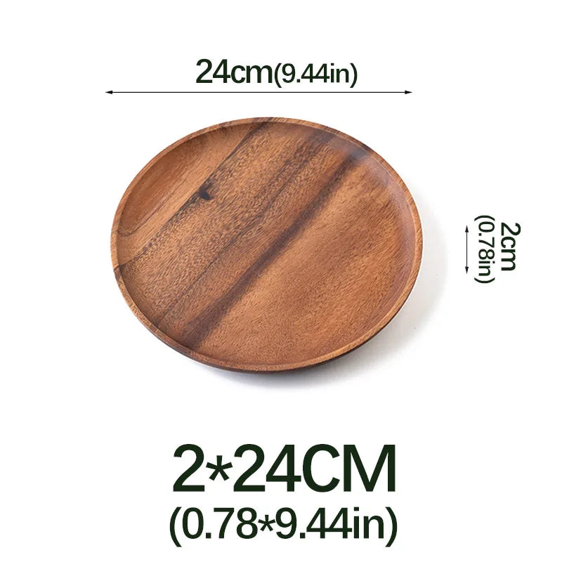 EcoNest Natural Wood Hand-Made Dinner Plates - Unbreakable Tableware