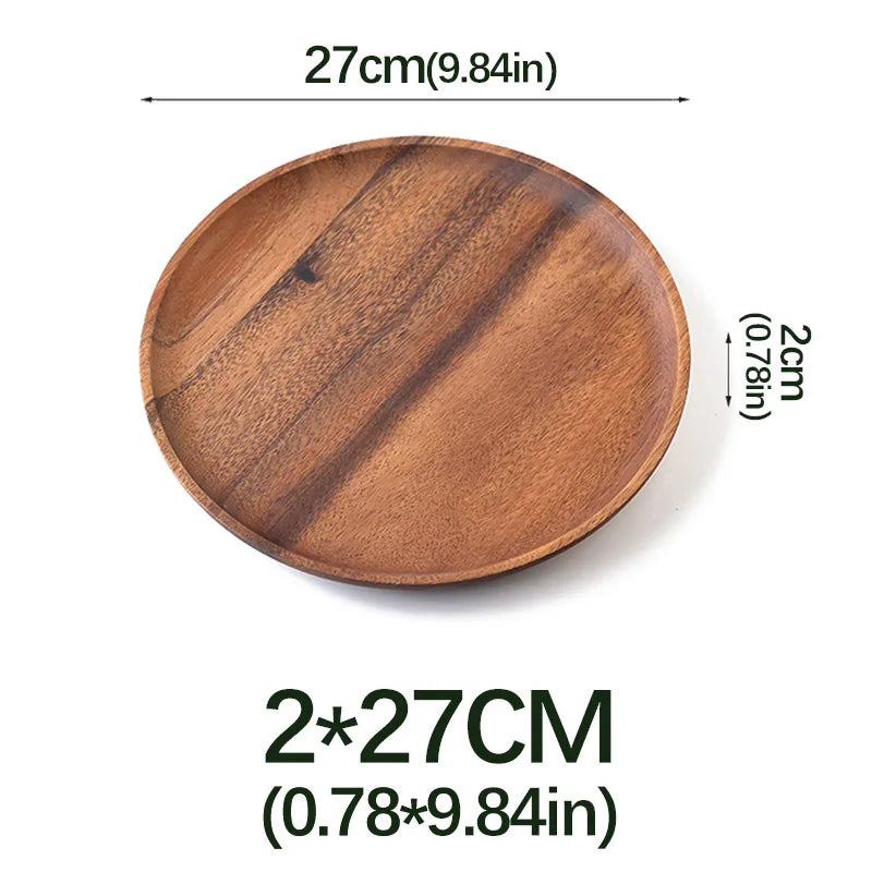 EcoNest Natural Wood Hand-Made Dinner Plates - Unbreakable Tableware