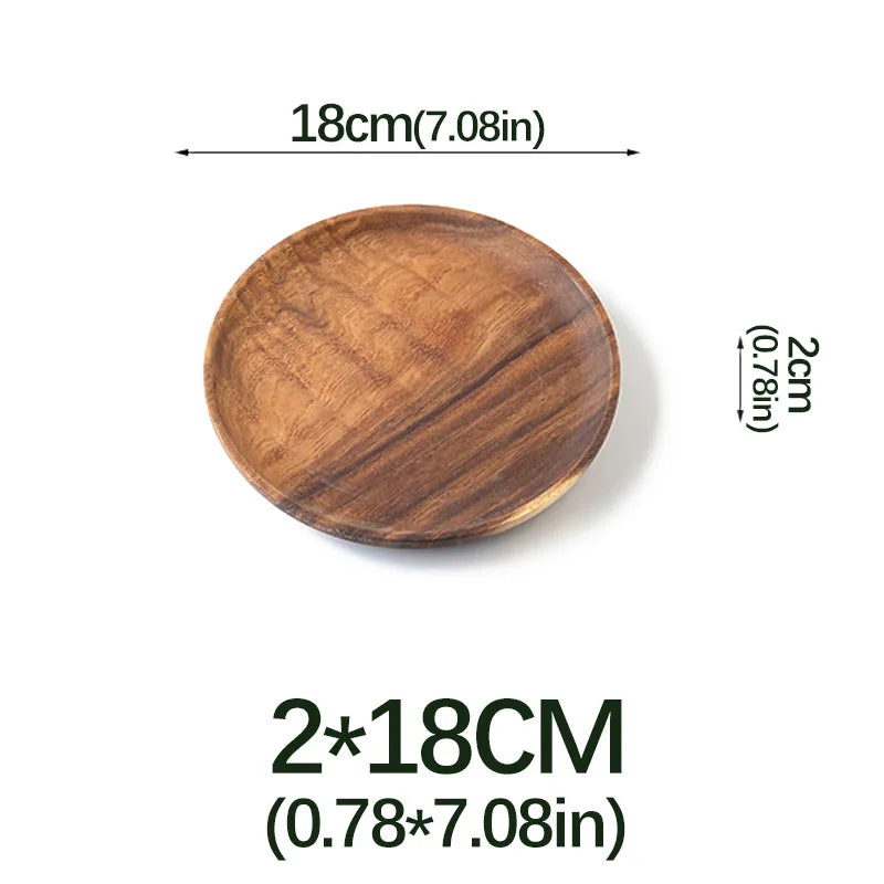 EcoNest Natural Wood Hand-Made Dinner Plates - Unbreakable Tableware