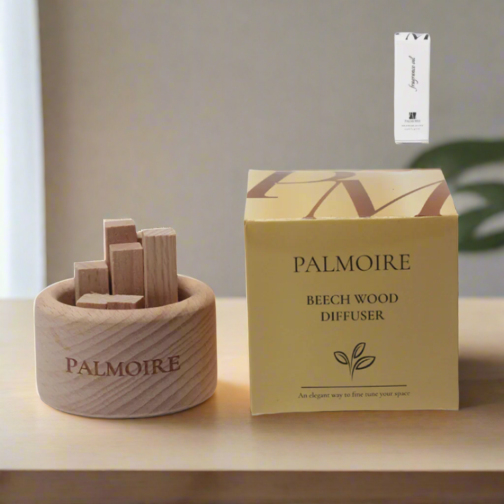EcoNest Kitchen's sustainable beech wood essential oil diffuser with elegant design