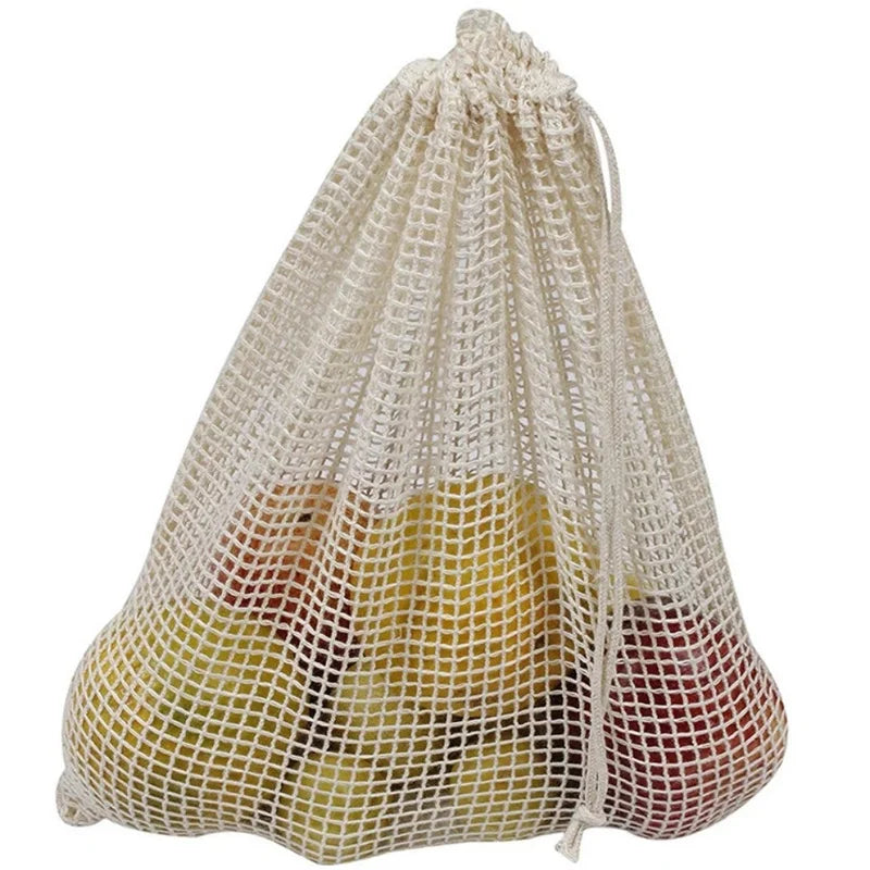 EcoNest Reusable Cotton Mesh Produce Bags for Fruits and Vegetables