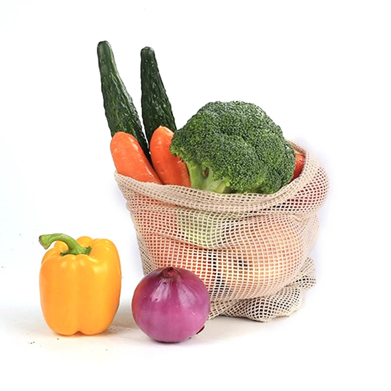 EcoNest Reusable Cotton Mesh Produce Bags for Fruits and Vegetables