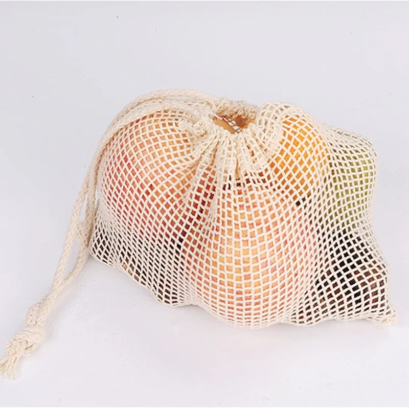 EcoNest Reusable Cotton Mesh Produce Bags for Fruits and Vegetables