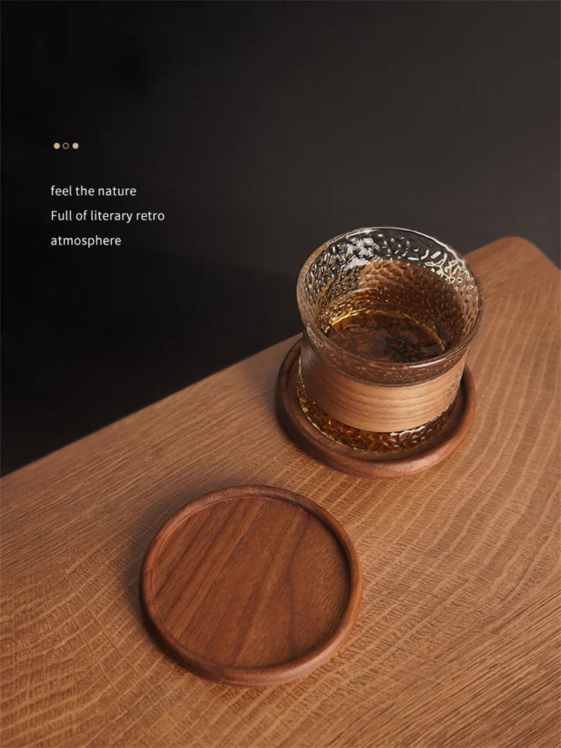 EcoNest Round Wooden Coaster - Heat Resistant Drink Mat