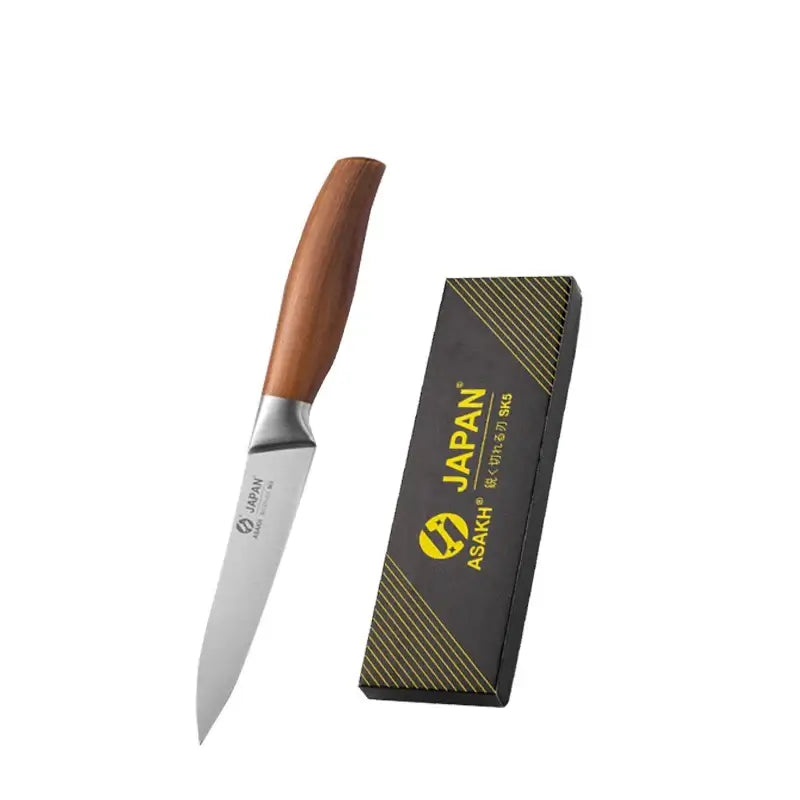 Japanese chef knife set with meat cleaver, stainless steel blades, wooden handles, eco-friendly and CE-certified for precision cooking.