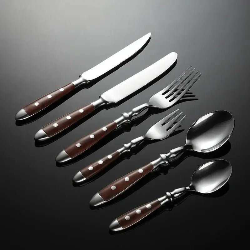 Western Brown 430 Stainless Steel Cutlery Set – Knife, Fork, Spoon