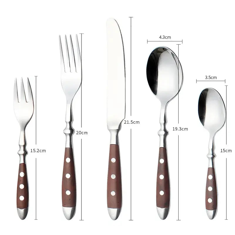 Western Brown 430 Stainless Steel Cutlery Set – Knife, Fork, Spoon