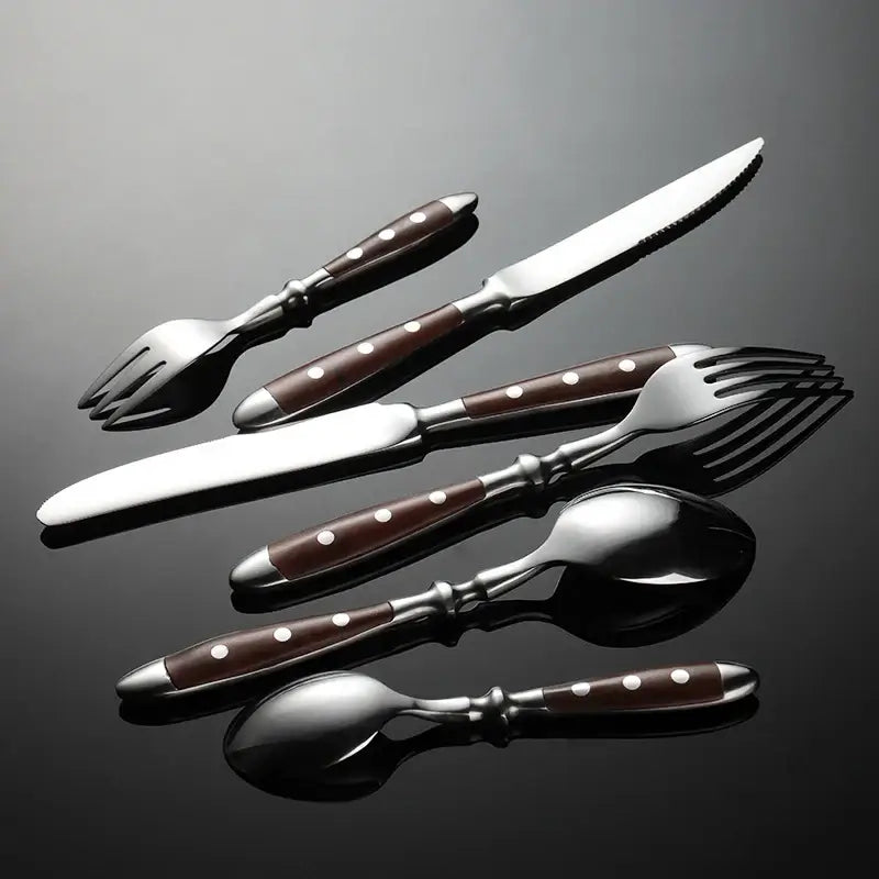 Western Brown 430 Stainless Steel Cutlery Set – Knife, Fork, Spoon