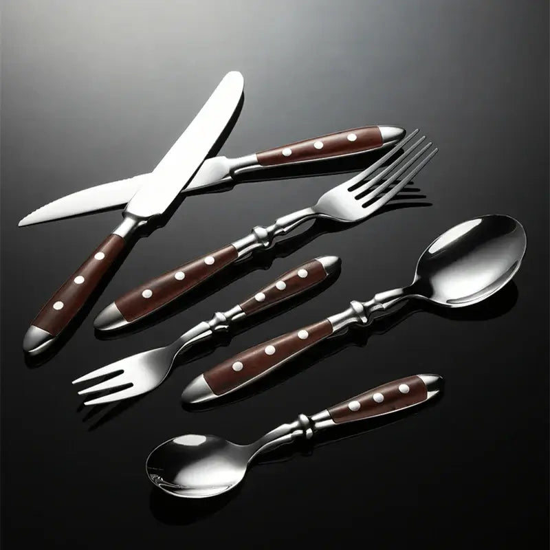 Western Brown 430 Stainless Steel Cutlery Set – Knife, Fork, Spoon