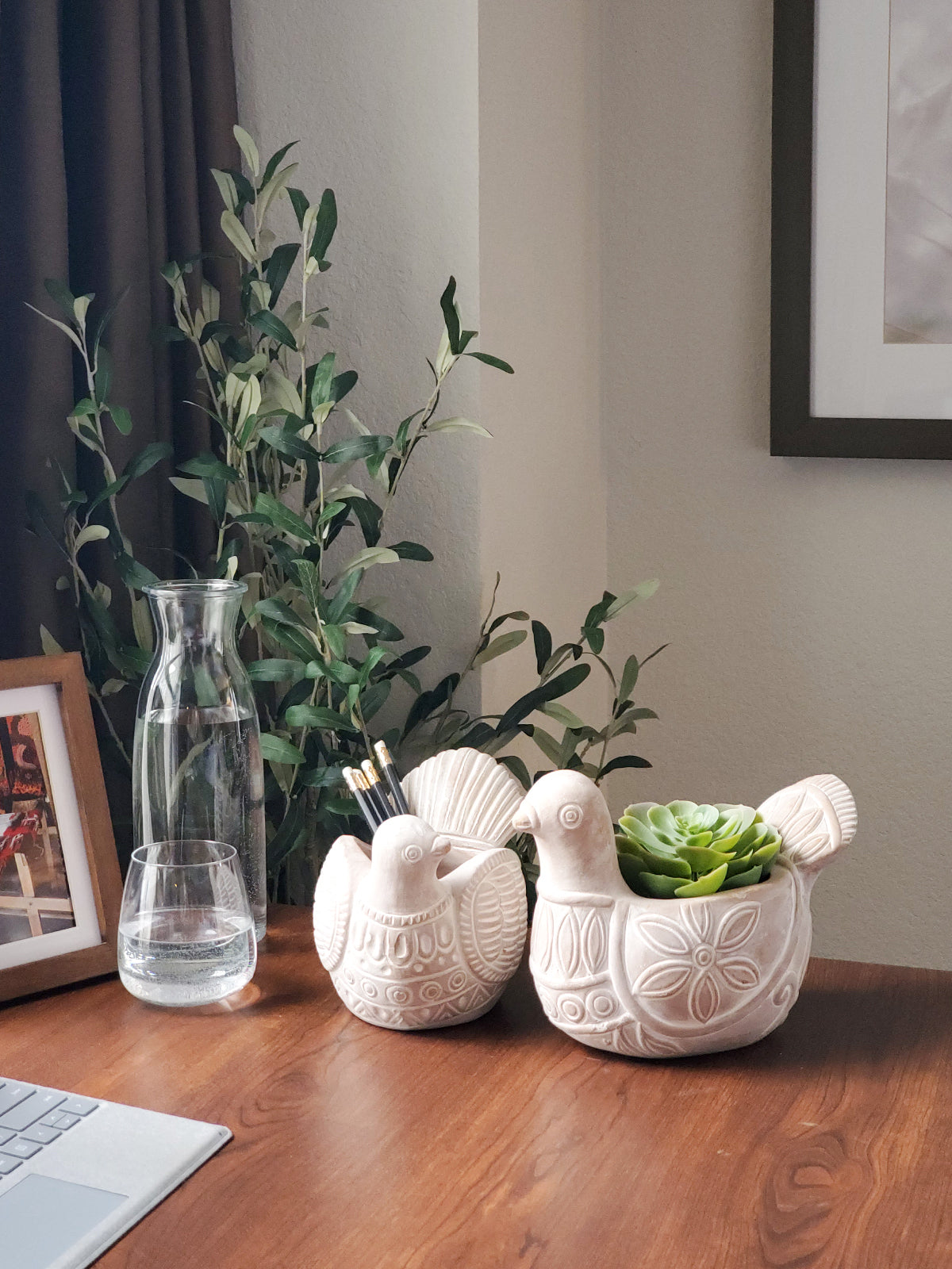 Terracotta Pot - Turtle Dove, eco-friendly planters for succulents, handmade from natural materials by Fair Trade artisans.