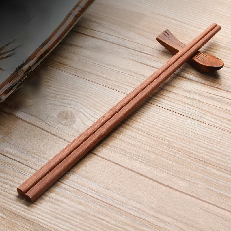 CZSAE Red Sandalwood Non-Slip Chopsticks Set