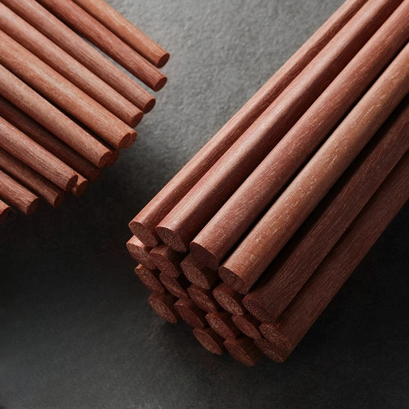 CZSAE Red Sandalwood Non-Slip Chopsticks Set