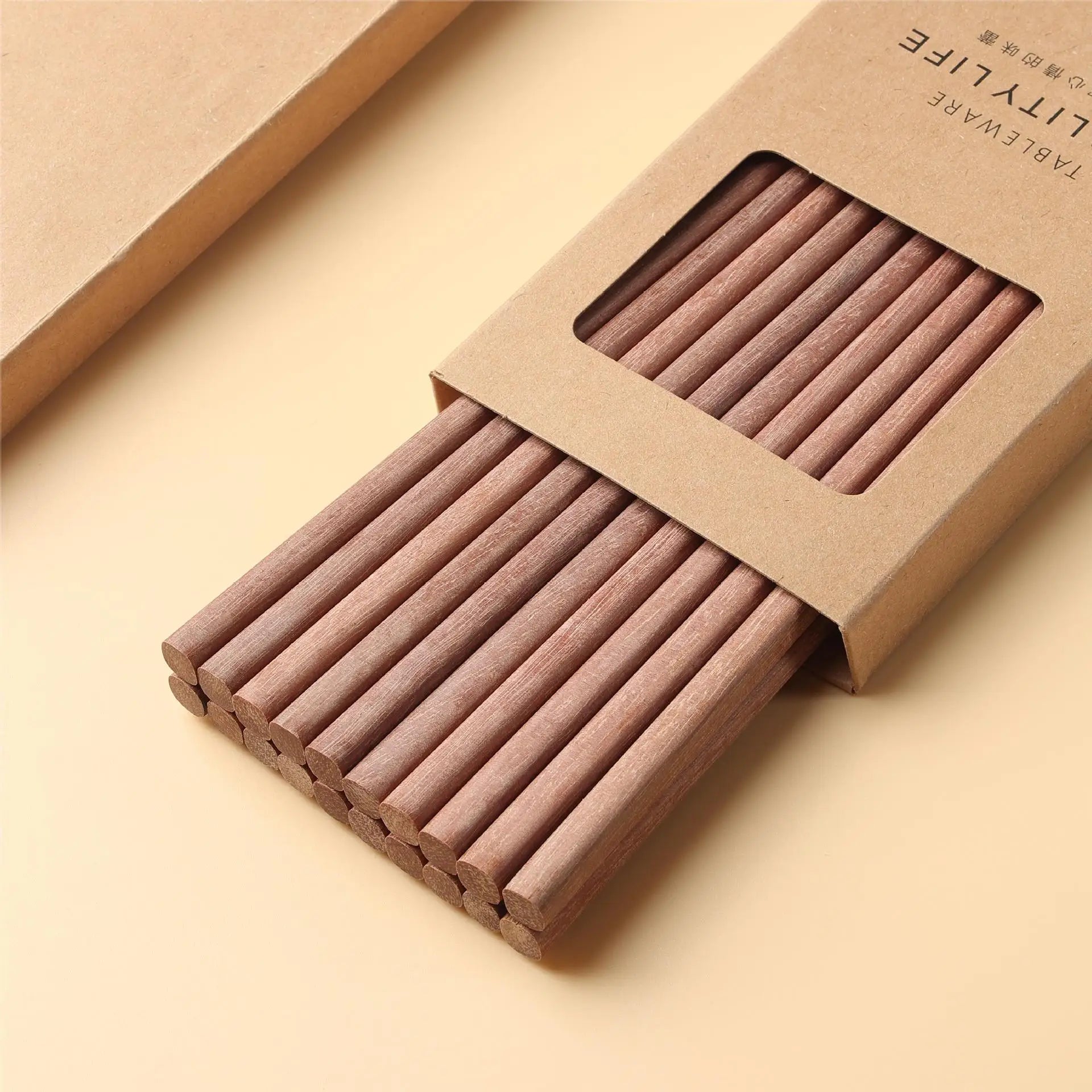 CZSAE Red Sandalwood Non-Slip Chopsticks Set