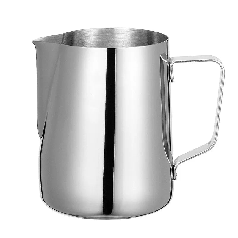 DROHOEY Stainless Steel Milk Frothing Jug - Latte Pitcher (150–1000ml) for eco-friendly, minimalist brewing.