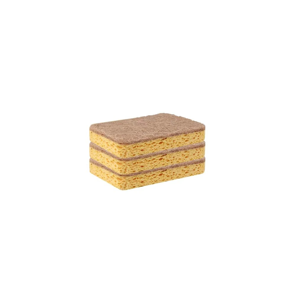 Two stacked scrubber pads on a white background