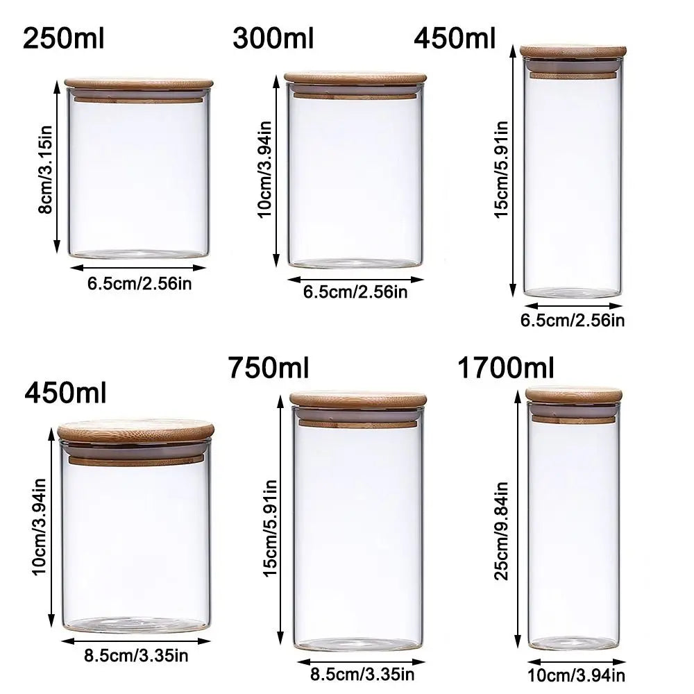 EcoNest Kitchen glass storage jar with bamboo lid – airtight and eco-friendly container for pantry organization