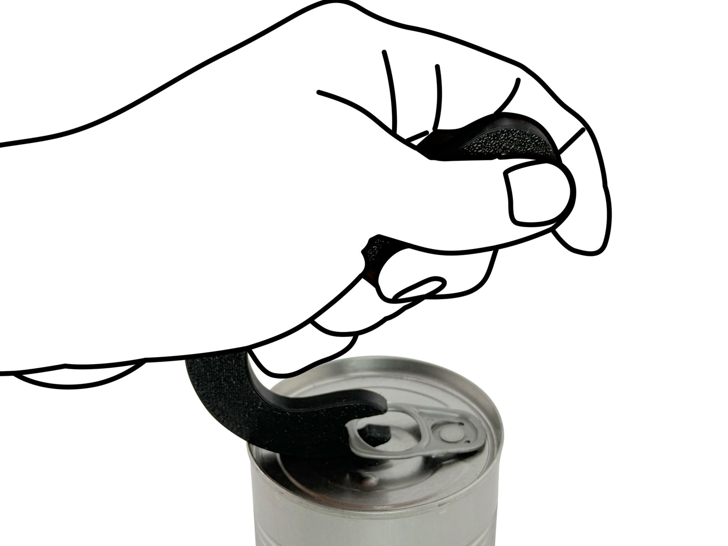 EcoNest Intulon Hook Can Opener - Can Tab Puller 2‑Pack (BPA‑free PLA) in use for effortless can opening.