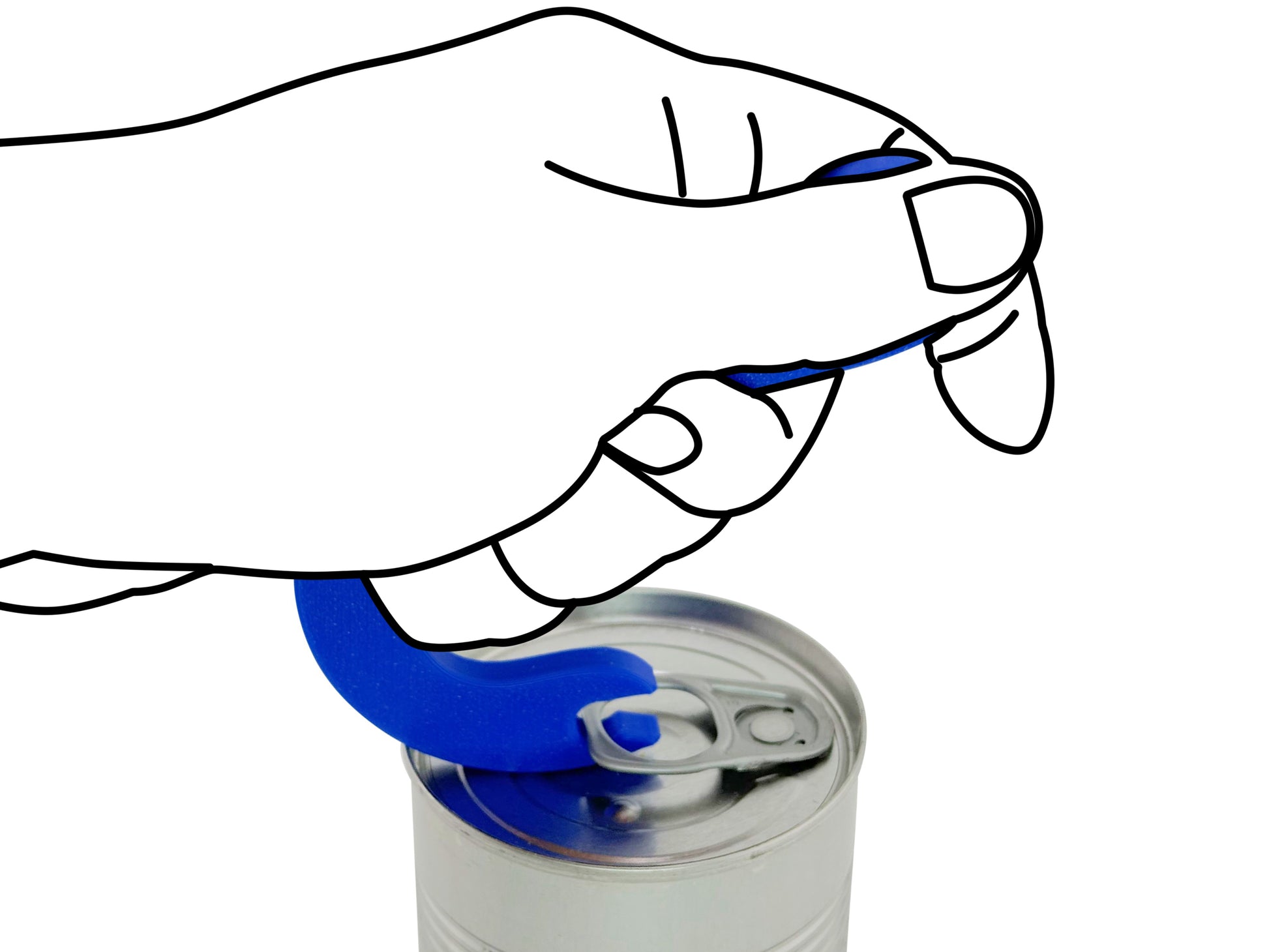 EcoNest Intulon Hook Can Opener - Can Tab Puller 2‑Pack (BPA‑free PLA) in use for easy can opening.