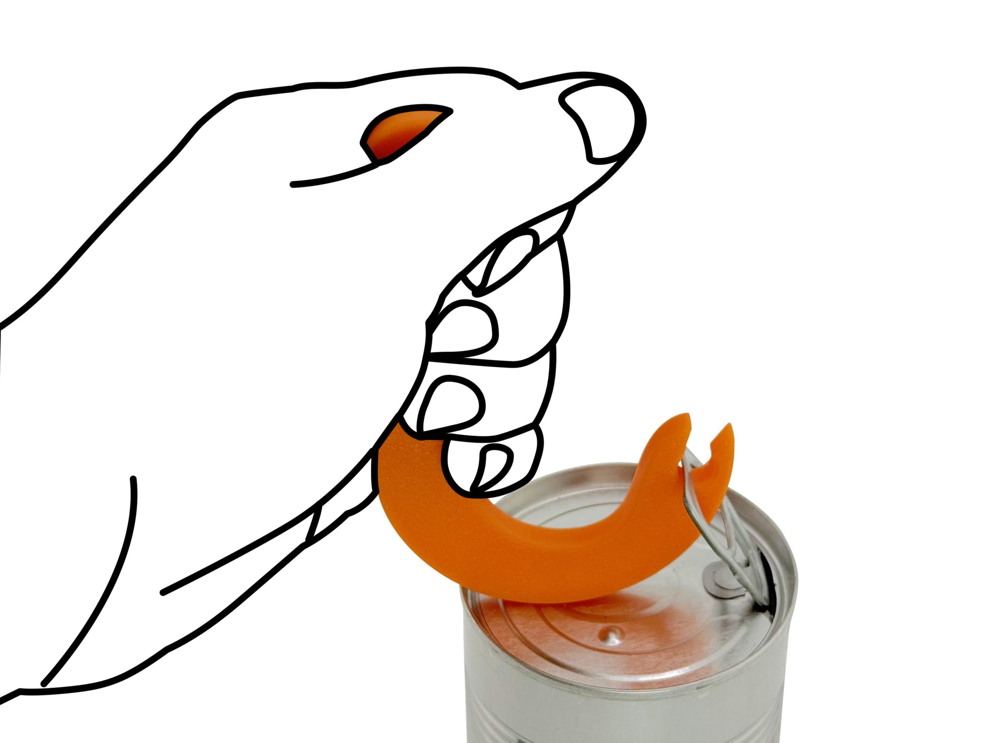 EcoNest Intulon Hook Can Opener - Can Tab Puller 2‑Pack (BPA‑free PLA) opening a can with ergonomic design.