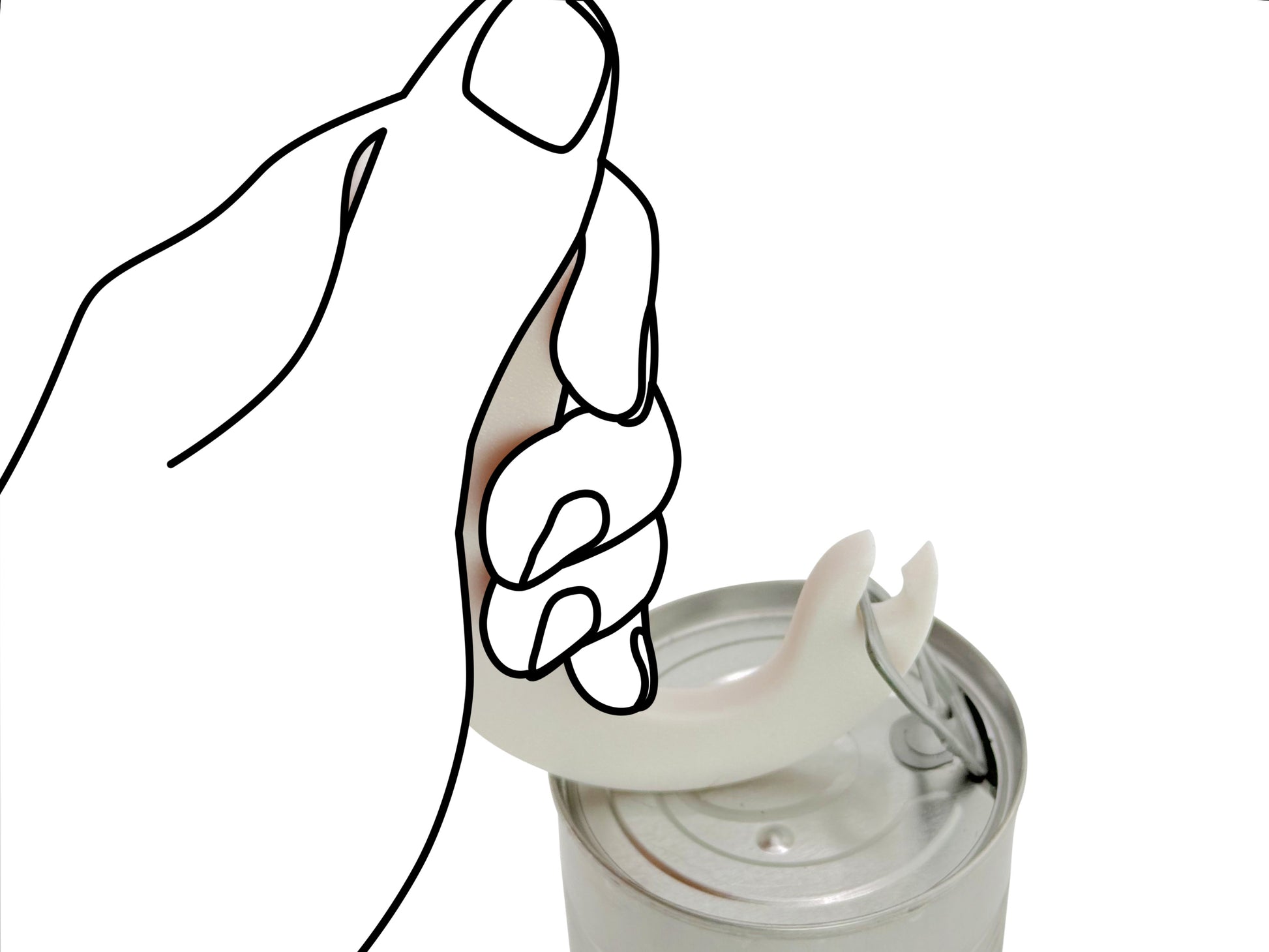 EcoNest Intulon Hook Can Opener - Can Tab Puller 2‑Pack (BPA‑free PLA) being used to open a can.