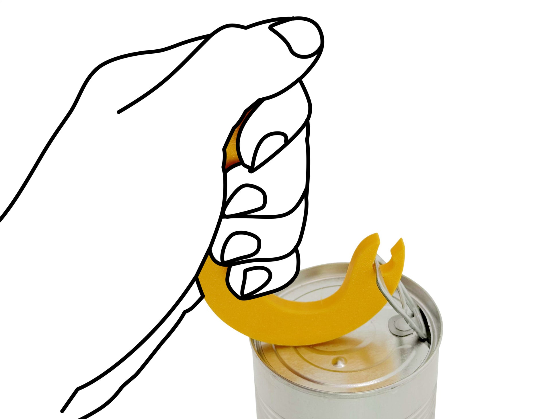 EcoNest Intulon Hook Can Opener - Can Tab Puller 2‑Pack (BPA‑free PLA) in use, ergonomic design for easy can opening.