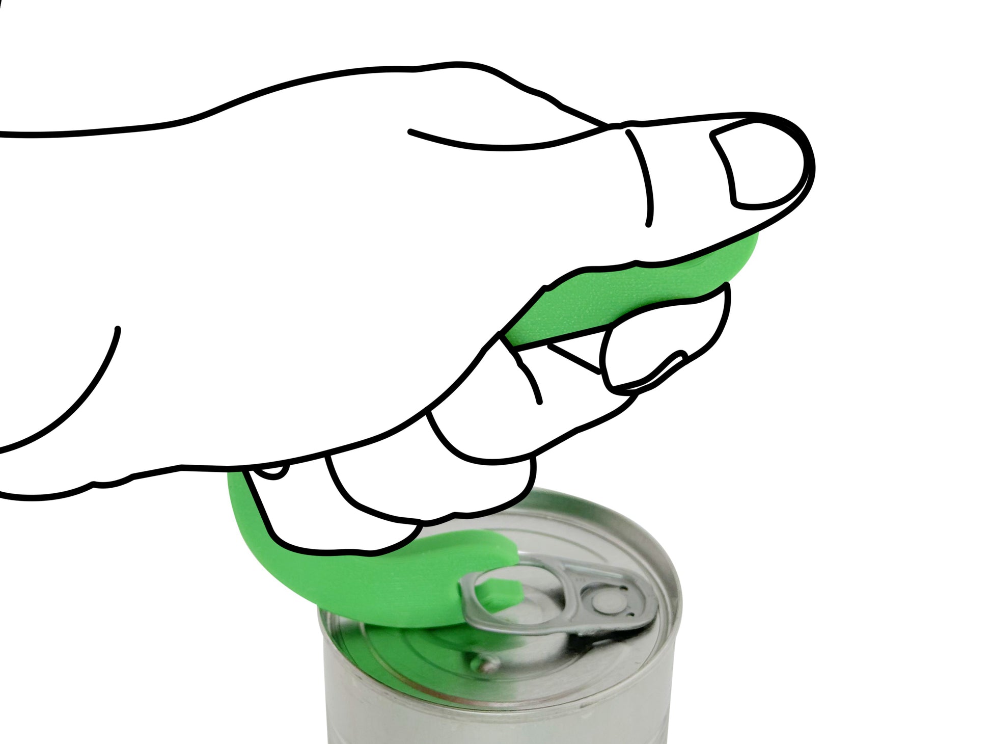 EcoNest Intulon Hook Can Opener - Can Tab Puller 2‑Pack (BPA‑free PLA) in use with ergonomic design for effortless can opening.