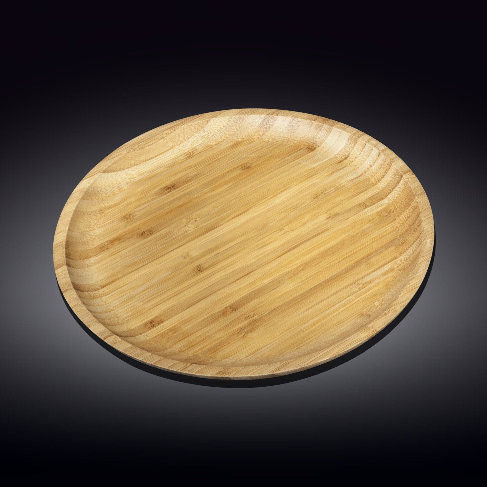 EcoNest Kitchen Bamboo Round Platter 14" - Perfect for Pizza, Barbecue, and Steak | Durable, Eco-Friendly, Organic Bamboo Serveware