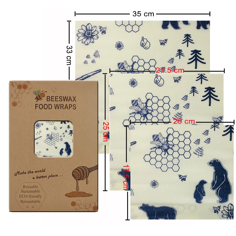 EcoNest Kitchen Eco-Friendly Reusable Beeswax Food Wraps