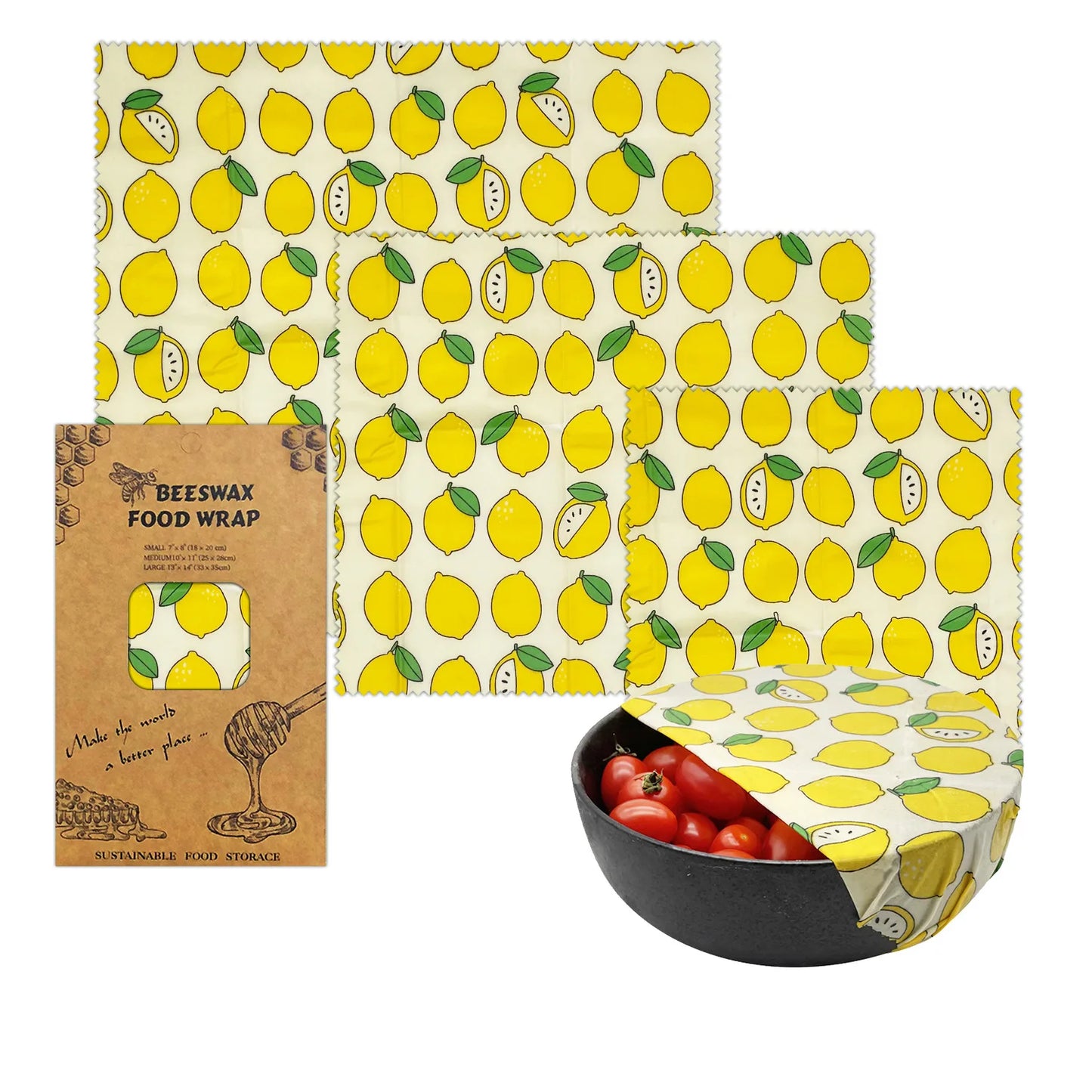 EcoNest Kitchen Eco-Friendly Reusable Beeswax Food Wraps