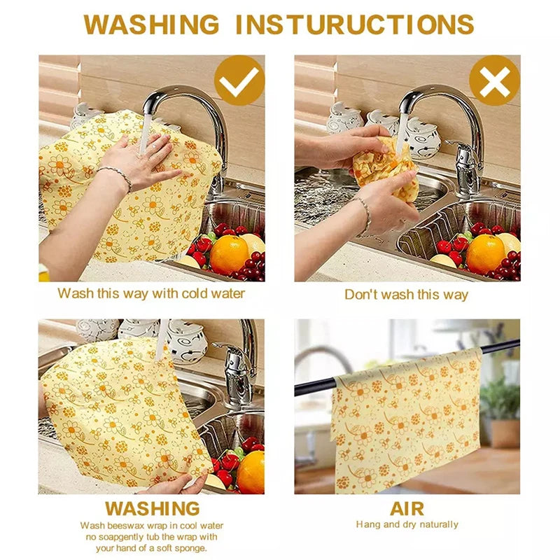 EcoNest Kitchen Eco-Friendly Reusable Beeswax Food Wraps