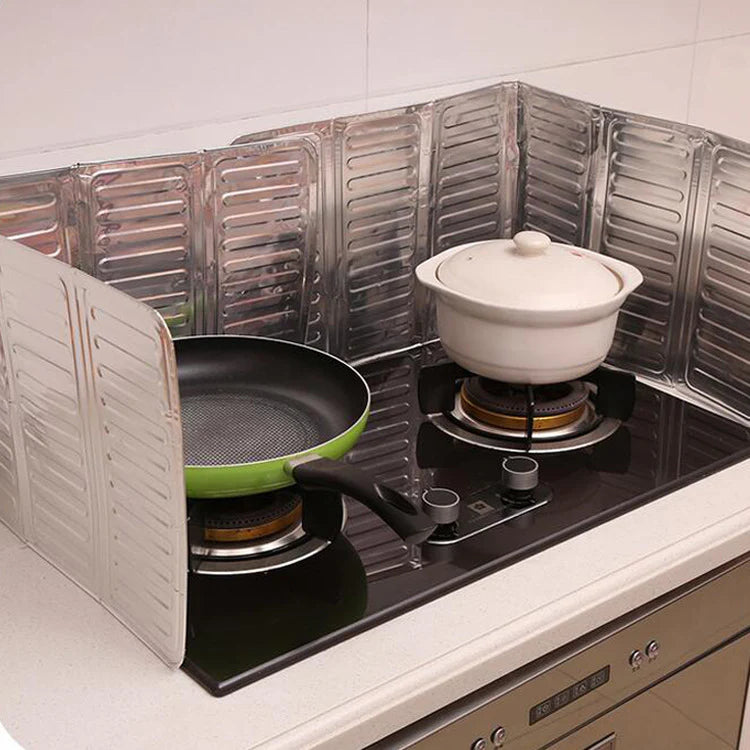 EcoNest Kitchen Insulation Splash Baffle made from aluminum foil to prevent cooking oil splashes.