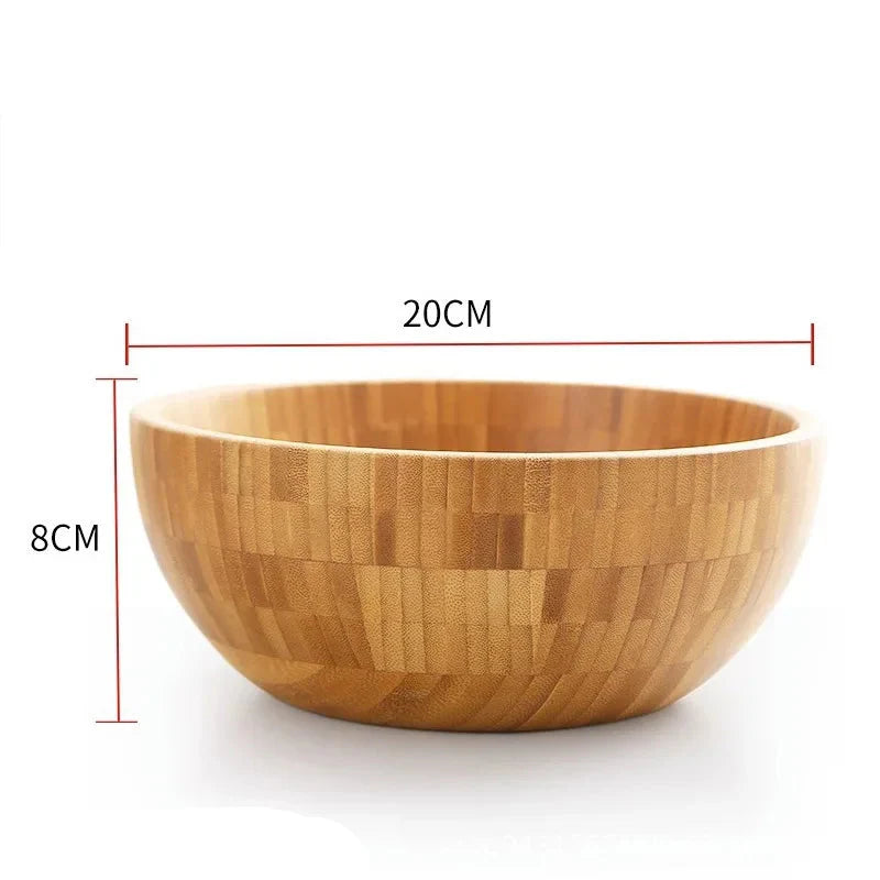 EcoNest Kitchen Large Natural Bamboo Salad and Noodle Mixing Bowl, eco-friendly and chemical-free
