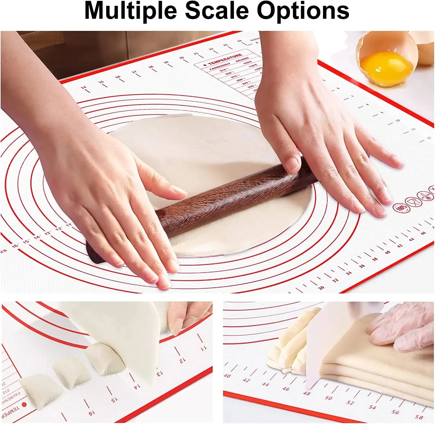 EcoNest Kitchen Silicone Baking and Kneading Mat for Dough