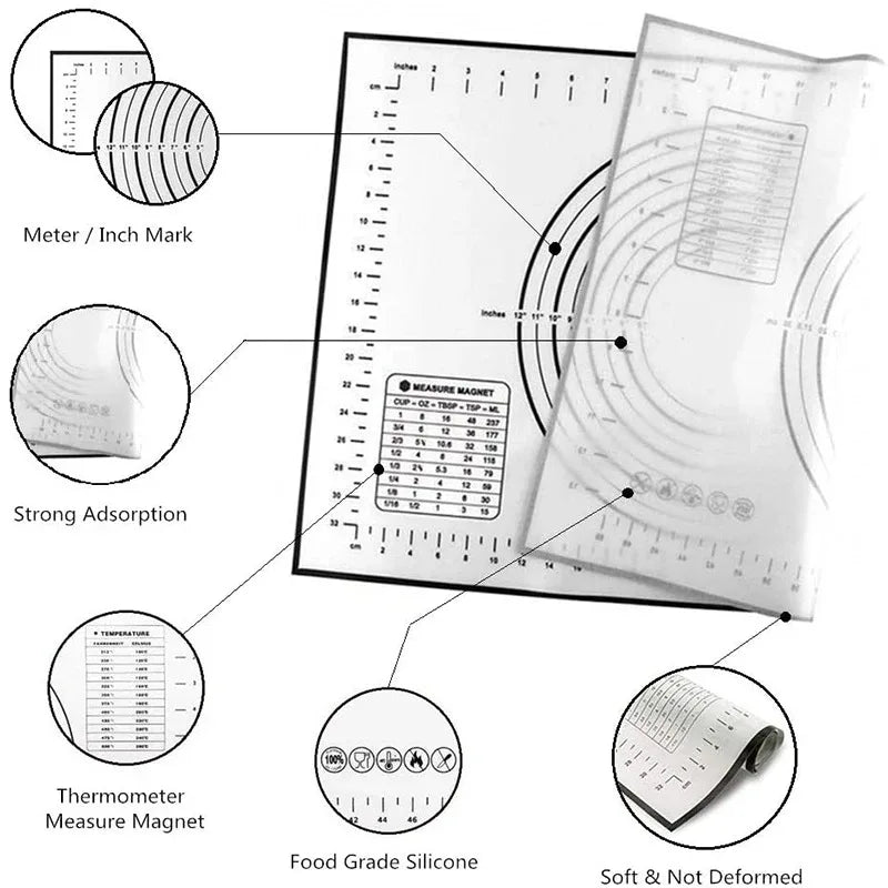 EcoNest Kitchen Silicone Baking and Kneading Mat for Dough