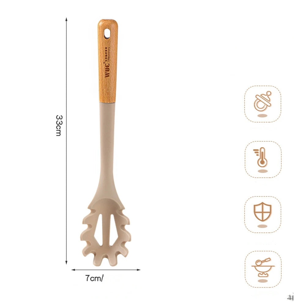 EcoNest Kitchen 4-Piece Silicone Spatula Set with Wooden Handles, heat-resistant and non-stick kitchen utensil.